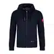 MOOSELINE Herren Sweatjacke Kapuzenjacke Trainingsjacke Hoodie mit Reißverschluss Sweat Jacke (L, Navy Blue)