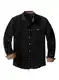 Meilicloth Flanellhemd Herren Kariert Einfarbig Baumwolle Langarm Casual Flanellhemden Western Karohemd Mit Brusttasche Regular Fit Schwarz M