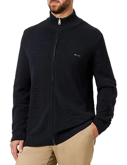 Gant Strickjacke Cotton Pique Zip Cardigan Gant Strickjacke Cotton Pique Zip Cardigan
