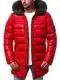 OZONEE Herren Winterjacke Jacke Parka Farbvarianten Warm Winterparka Funktionsparka Wintermantel Lange Kunstfell Gefüttert Outdoor Puffer Jacket Gepolstert 777/4443K ROT M