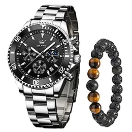 Uhren Herren Chronographen Mode Wasserdicht Analog Quarz Geschäft Lässig Leuchtend Edelstahl Uhr Geschenke für männer