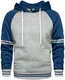 igeekwell Kapuzenpullover herren, Langarm Reißverschluss Fleece Kapuzenjacke,Herren Karierte Jacke Winterjacke Sweatjacke zum Wandern Laufen Outdoor-Sportarten (Marineblau Hellgrau-M)