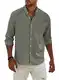 APOONABA Hemd Herren Buissnes Leinenhemd Freizeithemd Casual Leinen Bluse Langarm Shirts Regular Fit Western Hemden Baumwolle Langarmhemd Frühling Sommer Herbst Grün XL APOONABA Hemd Herren Buissnes Leinenhemd Freizeithemd Casual Leinen Bluse Langarm Shirts Regular Fit Western Hemden Baumwolle Langarmhemd Frühling Sommer Herbst Grün XL