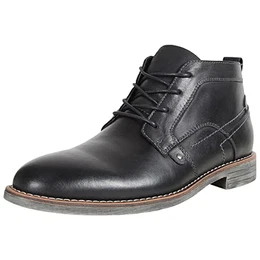 Herren Jahrgang Echtleder Stiefeletten Schnüren Motorrad Chukka Stiefel Schwarz SN01801D EU41