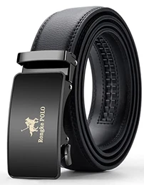 Gürtel Herren, Schwarz Ledergürtel Herren automatik Ratsche Gürtel mit schnellverschluss schnalle, anzuggürtel ohne löcher, 35mm Breit, Größe Angepasst