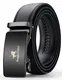 Oyifan Gürtel Herren, Schwarz Ledergürtel Herren automatik Ratsche Gürtel mit schnellverschluss schnalle, anzuggürtel ohne löcher, 35mm Breit, Größe Angepasst