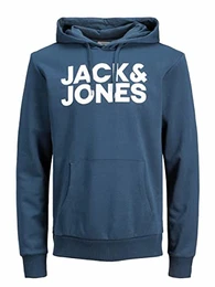 Herren JJECORP Logo Sweat Hood, Insignia Blue/Large Print/W W, M