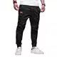 AlvaQ Cargohose Herren Freizeithose Baumwolle Hose Herren Jogginghose mit Kordelzug Casual Hose mit Taschen Schwarz M
