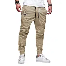 Jogginghose Herren Chino Hose Herren Baumwolle Cargohose Freizeithose Training Hose Regular Fit Khaki M Khaki M