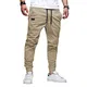 AlvaQ Jogginghose Herren Chino Hose Herren Baumwolle Cargohose Freizeithose Training Hose Regular Fit Khaki M Khaki M