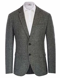Herren Wolle Blazer Sportlich 2 Knöpfe Sakko Sportlich Regular Fit Jackett (Hellgrau, M)