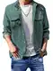 JMIERR Herren Cord Hemd Freizeithemd Einfarbig with Button Placke Langarm Regular Fit Casual Hemdjacke, Cordhemd Grün XXL