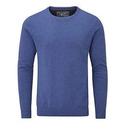 Feinstrick Pullover mit Rundhalsausschnitt (M, Blue (0422))