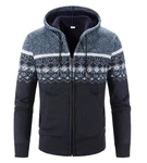 Herren Hoodie Mit Kapuzen Strick Sweatshirt Jacke Cardigan Blau