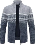 Shuanghao Herren Hoodie Strickjacke Cardigan Hellgrau