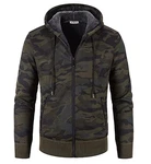Shuanghao Herren Hoodie Strickjacke Cardigan Militärgrün