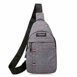 Modische Herren Schultertasche Classic Slim bag Brusttasche Umhängetasche multifunktional (Grau)