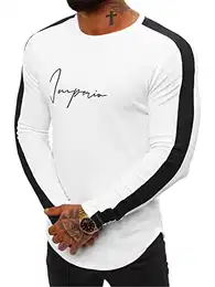 Herren Sweatshirt Pullover Langarm Farbvarianten Langarmshirt Pulli ohne Kapuze Baumwolle Baumwollemischung Classic Basic Rundhals-Ausschnitt Sport O/D7197Z WEIß M