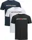 JACK & JONES Herren JJELOGO Tee SS Crew Neck 2 COL SS19 NOOS T-Shirt, Mehrfarbig (3er Slim Fit Pack 23), Medium