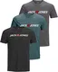 JACK & JONES Herren JJELOGO Tee SS Crew Neck 2 COL SS19 NOOS T-Shirt, Mehrfarbig (3er Slim Fit Pack 16), Medium