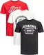 JACK & JONES Herren JJELOGO Tee SS Crew Neck 2 COL SS19 NOOS T-Shirt, Mehrfarbig (3er Slim Fit Pack 18), Medium