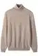 ZHILI Herren Kaschmir Pullover einfarbig Turtleneck Pullover_Kamel_Klein