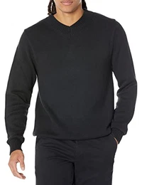 Herren Pullover mit V-Ausschnitt in normaler Passform (in großen Größen erhältlich) (zuvor Amazon Aware), Schwarz, M