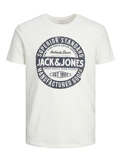 Jack & Jones Herren Jjejeans Tee O-Neck Noos T-Shirt Cloud Dancer