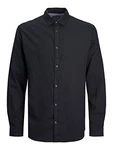 JACK & JONES Herren JJEGINGHAM Twill Shirt L/S NOOS Hemd Schwarz