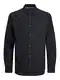 JACK&JONES Hemd Slim Fit Business Shirt Weiches Langarm Twill Oberteil aus Baumwolle JJEGINGHAM, Größe Hemd:M,Farben:Schwarz