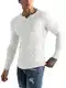 Muscle Cmdr Herren Slim Fit Langarmshirt Shirts V-Ausschnitt,Langarm&Kurzarm Sports Casual T-Shirt Muskel Workout Top Unterhemden (Weiß/M)