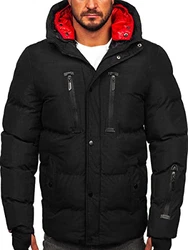 BOLF Herren Winterjacke Sportjacke Reißverschluss Casual Style [4D4] Schwarz (4D4)