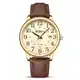 HANPOSH Uhren Herren Herren Uhr Analog Quarz Uhren für Männer Wasserdicht Armbanduhren Herren Mode Business Uhr mit Datum Leder Band (Gold Gelb)