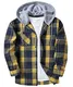 igeekwell Herren Kariertes Hemd Klassische Modisch Langarm Button Up Freizeithemd mit Kapuze