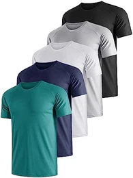 5er Pack Sport Herren Tshirt Set Kurzarm Sporthirt Running Herren Schnelltrocknend Atmungsaktiv Fitness Funktions Sporthirt Running Herren.(Medium)
