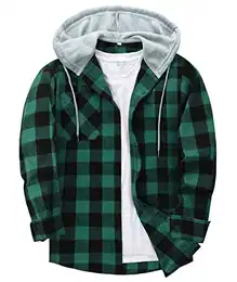 Flanellhemd Kariert Herren Kariertes Freizeithemd Langarm Casual Shirts Hemden Button Down mit Fronttasche Regular Fit (1478 Grün M)