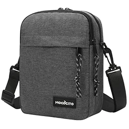 Umhängetasche, Schultertasche für Herren, Kuriertasche aus Nylon, Messenger Bag für Tägliches Leben Reise(Groß-Grau)