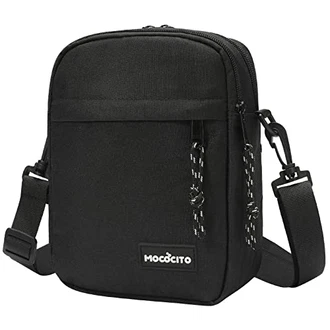 MOCOCITO Umhängetasche Schultertasche für Herren Kuriertasche Messenger Bag für Tägliches Leben Reise Schwarz