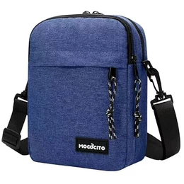 Umhängetasche, Schultertasche für Herren, Kuriertasche aus Nylon, Messenger Bag für Tägliches Leben Reise(Groß-Leinenblau)