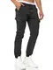 Indicode Herren Hills Cargohose aus 98% Baumwolle mit 6 Taschen   Freizeithose für Männer Black M