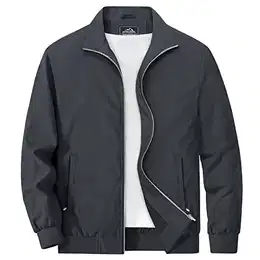 Herren Dünne Blouson Jacke Leicht Frühling Bomberjacke Essentials Lässig Ma-1 Jacke Herren Freizeit Übergangsjacke mit Taschen Winddicht Outdoor Fliegerjacke Dunkelgrau M
