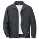 MAGCOMSEN Herren Dünne Blouson Jacke Leicht Frühling Bomberjacke Essentials Lässig Ma-1 Jacke Herren Freizeit Übergangsjacke mit Taschen Winddicht Outdoor Fliegerjacke Dunkelgrau M