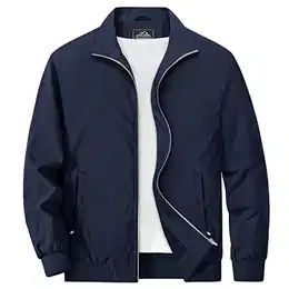 Herren Übergangsjacke Lightweight Blouson Jacke Stehkragen Windbreaker Herren Outdoor Bomberjacke Casual Frühling Pilotenjacke US Army Jacken Dunkelblau M