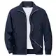 MAGCOMSEN Herren Übergangsjacke Lightweight Blouson Jacke Stehkragen Windbreaker Herren Outdoor Bomberjacke Casual Frühling Pilotenjacke US Army Jacken Dunkelblau M