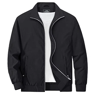 MAGCOMSEN Herren Bomberjacke Blouson Pilot Jacke Schwarz