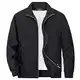 MAGCOMSEN Herren Bomberjacke Frühling Sommer Blouson Jacke Klassik Pilot Jacke Herren Freizeit Baseballjacke Lightweight Mantel US Army Fliegerjacke mit Stehkragen Schwarz M
