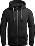 Grin&Bear Hoodie Herren Sweatshirt mit Reißverschluss GEC604 Schwarz (GEC604)