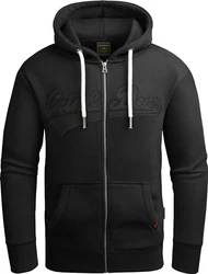 Grin&Bear Hoodie Herren Sweatshirt mit Reißverschluss GEC604 Schwarz (GEC604)