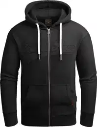 Hoodie Herren Sweatshirt mit Reißverschluss GEC604 Schwarz M