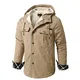 igeekwell Kapuzenpullover Herren, Langarm Reißverschluss Fleece Kapuzenjacke,Herren Winterjacke Sweatjacke zum Wandern Laufen Outdoor-Sportarten (0590 Khaki-M)